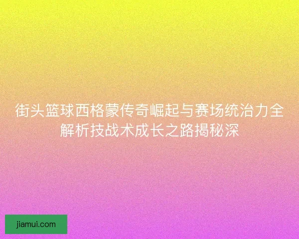 街头篮球西格蒙传奇崛起与赛场统治力全解析技战术成长之路揭秘深