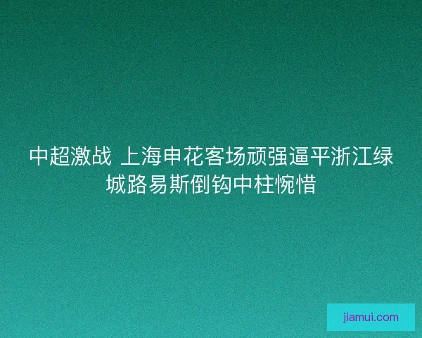 中超激战 上海申花客场顽强逼平浙江绿城路易斯倒钩中柱惋惜