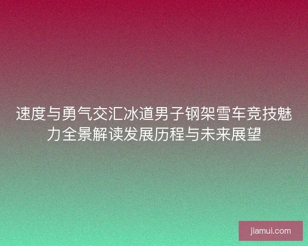 速度与勇气交汇冰道男子钢架雪车竞技魅力全景解读发展历程与未来展望 速度与勇气交汇冰道男子钢架雪车竞技魅力全景解读发展历程与未来展望